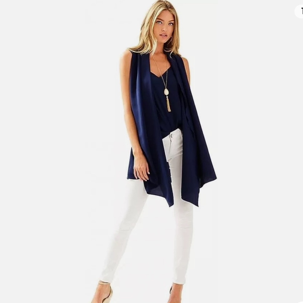 NEW! Lilly Pulitzer Hana Convertible Vest, Size l/XL True Navy